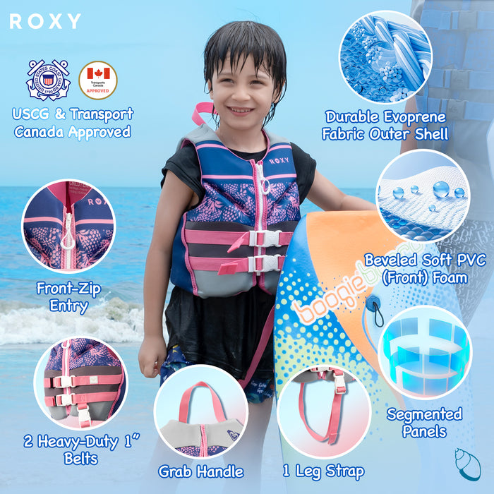 ROXY CGA Vest PFD for Children 33-55lbs, Boating, Kayaking & Fishing