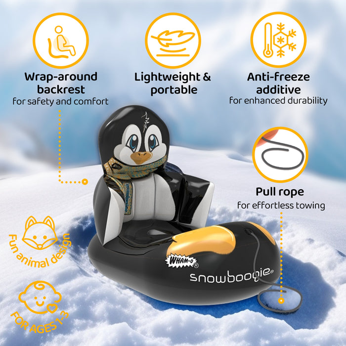 Wham-O Snowboogie 33" Inflatable Snow Sled for Ages 1-3 – Penguin