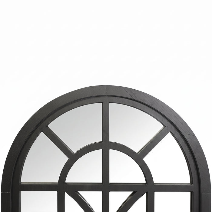 Arched Window Wall Mirror, Decorative Mirror with Window Pane, 24" x 34"H