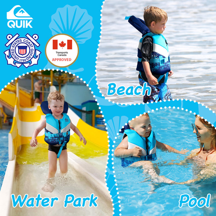 QUIKSILVER USCG Approved Life Vest for Infant, PVC Foam Flotation with Quick Release Buckle and Leg Strap, Boating, Fishing & Kayaking