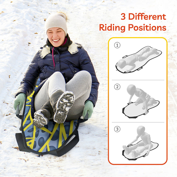 RYDR 45 Inch Snow Mat, Roll Up Single Rider Snow Sled for Kids Adults
