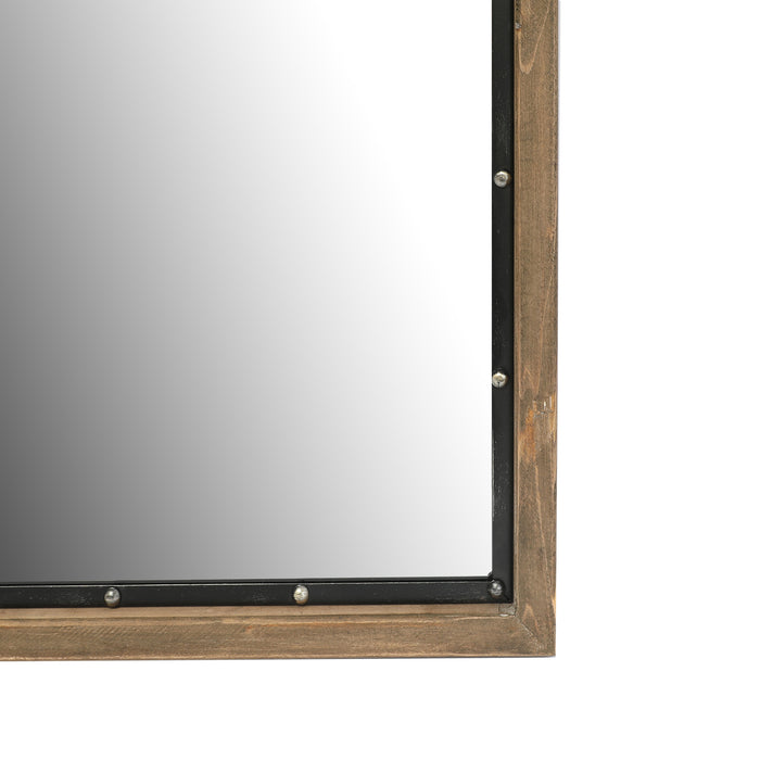 Rustic Rectangle Distressed Wood Wall Mirror