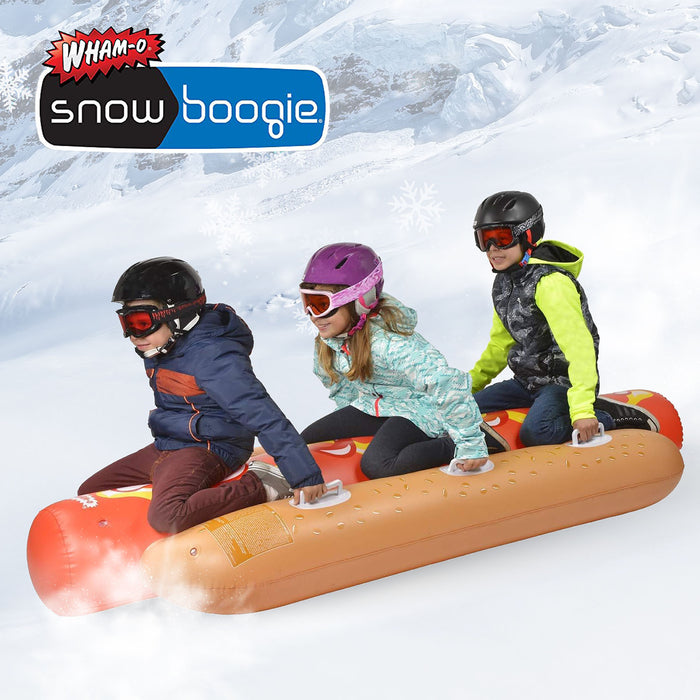 Wham-O Snowboogie Hot Dog Snow Tube 93 Inch (3-Person Inflatable Snow Tube with Reinforced Handles)