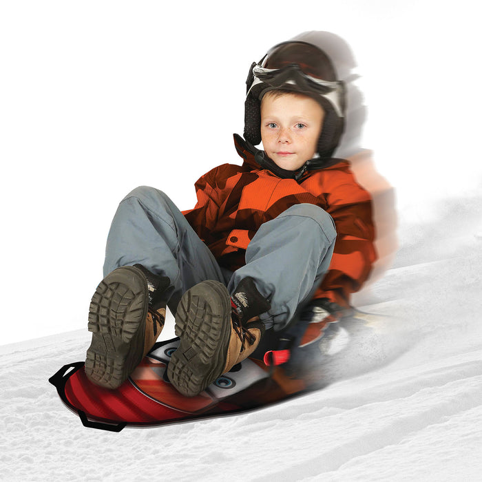 RYDR Snow Sled (Penguin) - 36 inch Single Rider Roll Up Character Winter Snow Mat