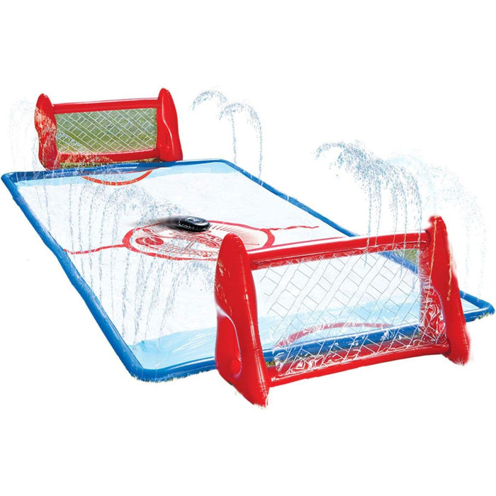Wham-O Slip N Slide Water Knee Hockey Goals Set for Lawn Backyard Includes 2 Inflatable Hockey Goals 2 Hockey Sticks 1 Inflatable Puck