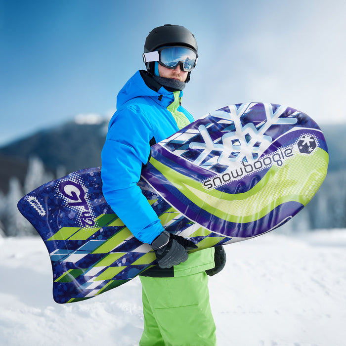 Wham-O Snowboogie 42-inch Single Rider Snow Sled for Kids Adults - Blue/Yellow