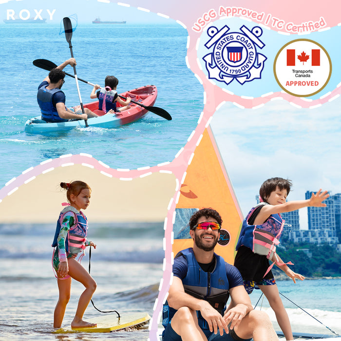 ROXY CGA Vest PFD for Children 33-55lbs, Boating, Kayaking & Fishing