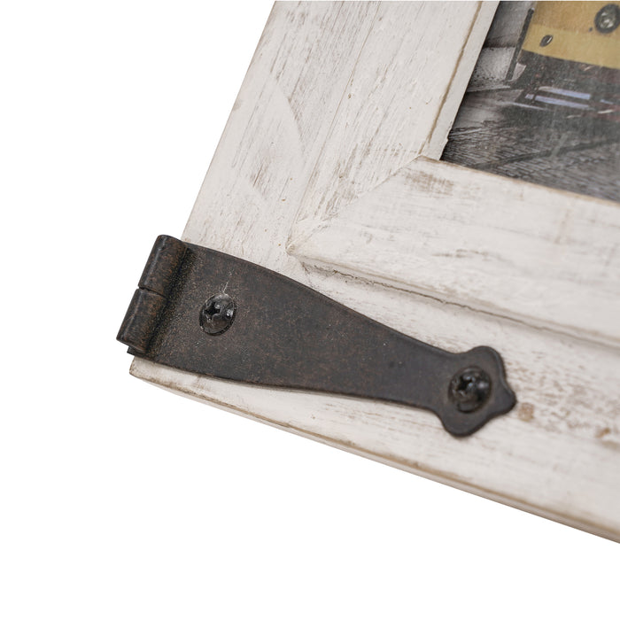 Jax Distressed White Solid Wood Picture Frame with Mat