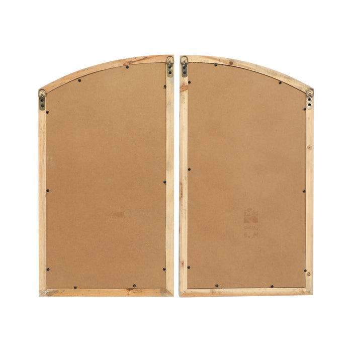 Farmhouse Arch Wood Window Pane Mirror(Set of 2)