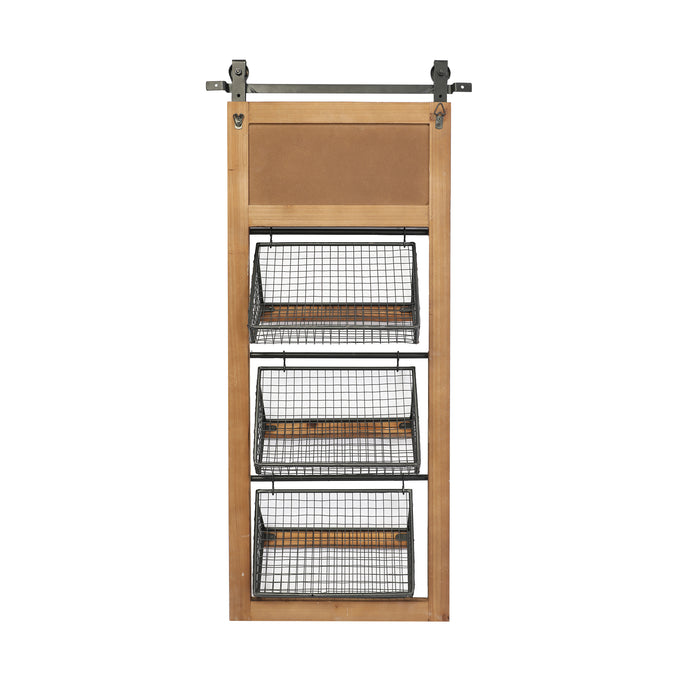 RiteSune Wall Mounted File Magazine Mail Rack Holder, Metal Basket Shelf Wall Organizer for Newspapers, Magazines, Fit for Office, Home, 5 Tier, Black