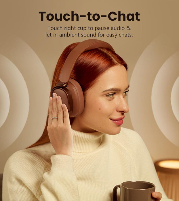 Edifier ES850NB Active Noise Cancelling Headphones, Over Ear Bluetooth Headset, 92H Playtime Wired & Wireless Hi-Res Audio Certified, Fast Charging Clear Calls for Home Office Travel
