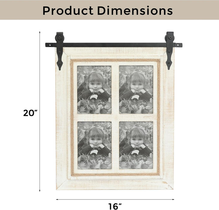 Farmhouse 4 Opening 5x7 Collage Picture Frame for Wall