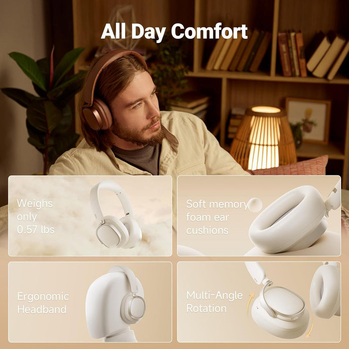 Edifier ES850NB Active Noise Cancelling Headphones, Over Ear Bluetooth Headset, 92H Playtime Wired & Wireless Hi-Res Audio Certified, Fast Charging Clear Calls for Home Office Travel