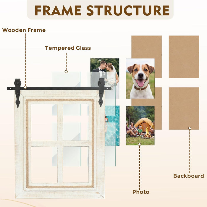 Farmhouse 4 Opening 5x7 Collage Picture Frame for Wall