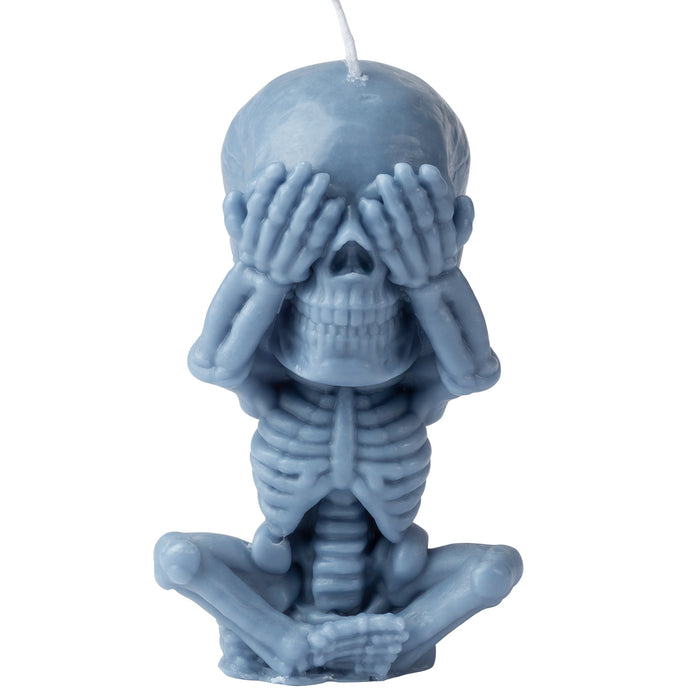 Skull Covering Eyes Creative Candle for Spooky Halloween Decoration