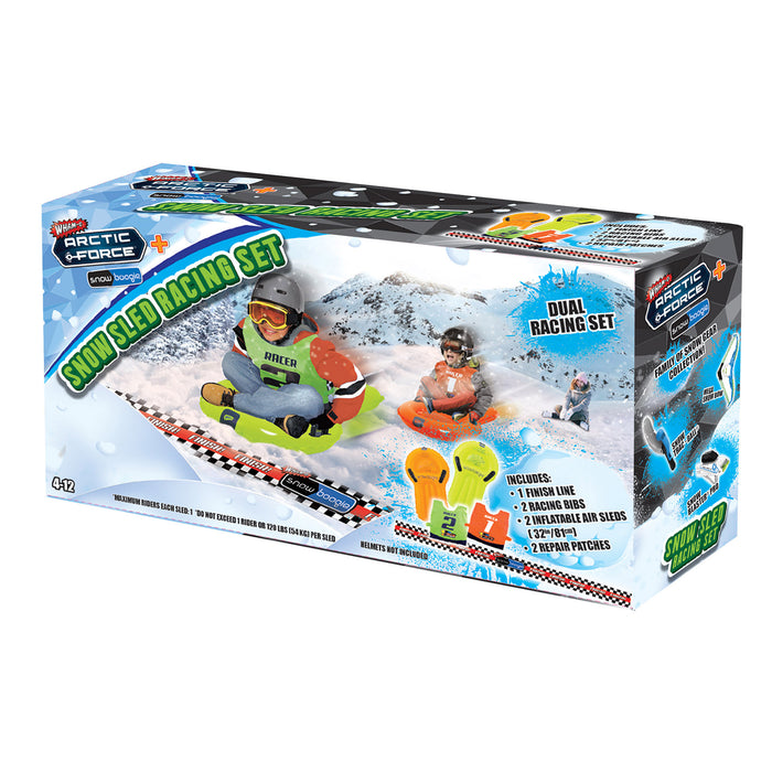 Wham-O Snowboogie 30" Snow Sled Racing Set with 2 Racing Bibs for Boys Girls