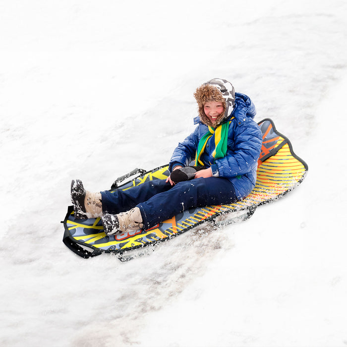 RYDR 45 Inch Snow Mat, Roll Up Single Rider Snow Sled for Kids Adults