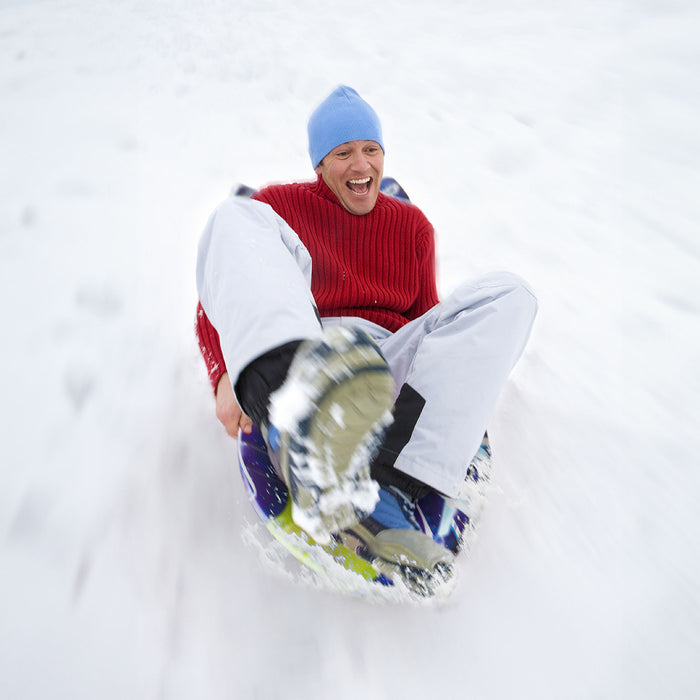 Wham-O Snowboogie 42-inch Single Rider Snow Sled for Kids Adults - Blue/Yellow