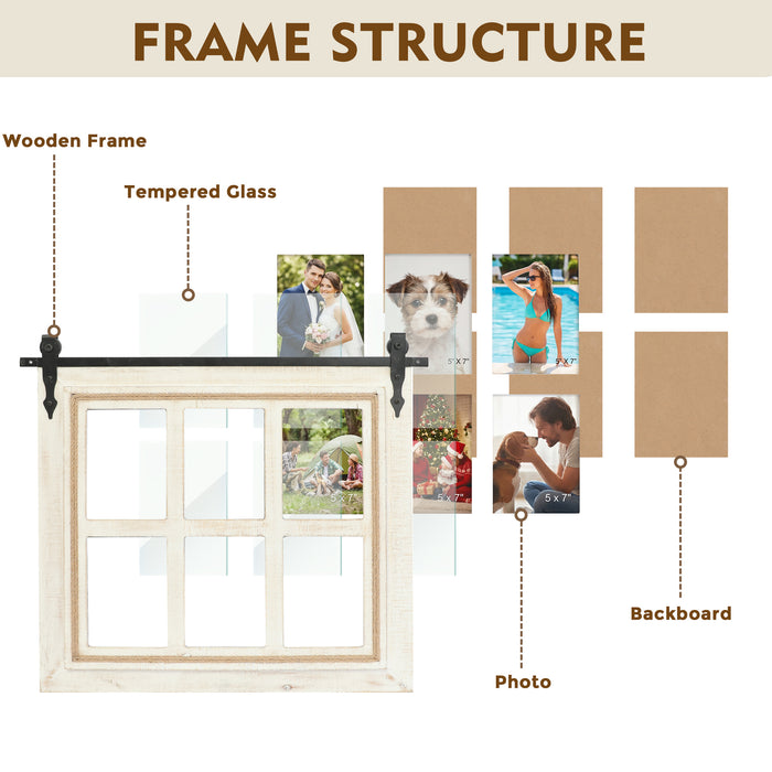 RiteSune Farmhouse 6-Opening 5x7 Wall Picture Frame