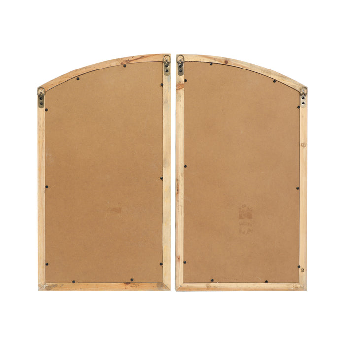 Farmhouse Arch Wood Window Pane Mirror(Set of 2)