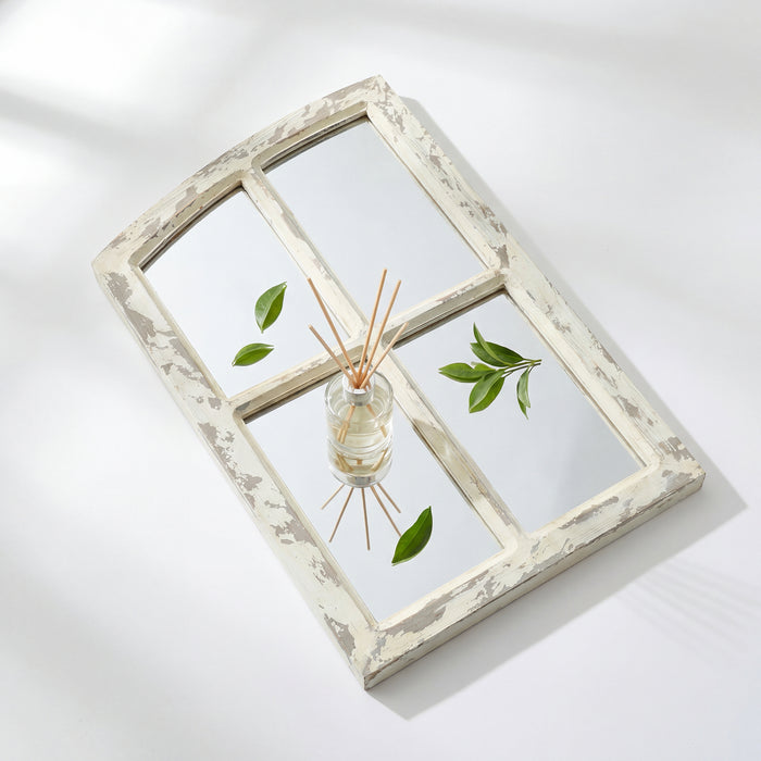 Farmhouse Arch Wood Window Pane Mirror(Set of 2)