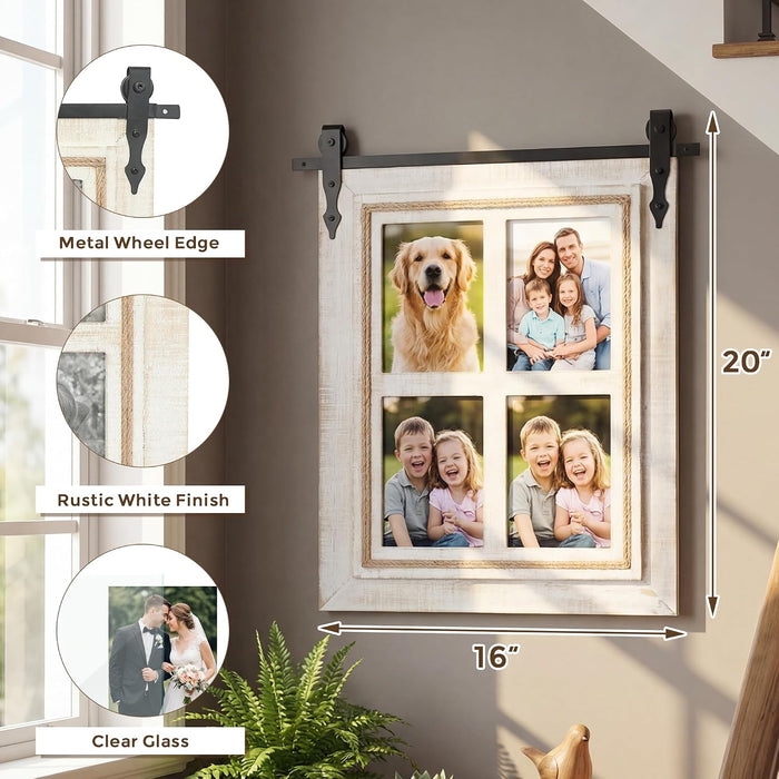 Farmhouse 4 Opening 5x7 Collage Picture Frame for Wall