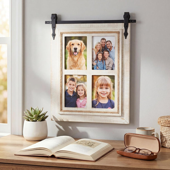 Farmhouse 4 Opening 5x7 Collage Picture Frame for Wall