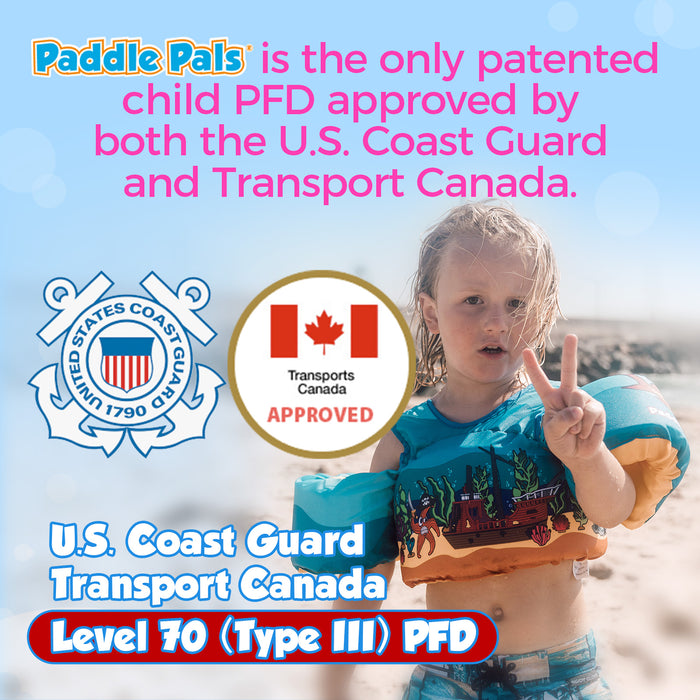 Body Glove Paddle Pals Child Life Jacket - Toddler Floatie USCG and Transport Canada Approved Kids Swim Vest - Polyester Children Safety Life Vest - Level 70 (Type III) PFD - Fishtank