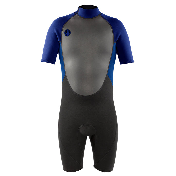 Body Glove Pro3 Men Shorty Wetsuit 2/1mm Back Zip Short Sleeve Spring Wet Suit, Quadra Flex 4 Way Stretch, for Boogie Boarding Surfing Swimming Snorkeling Scuba Diving - Black