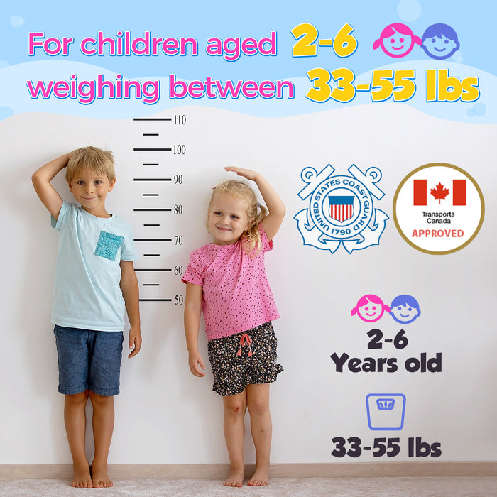 Body Glove Kids' Paddle Pals Splash USCG PFD Swim Vest  for Pool, Beach, Lake and River, Children 33-55lbs