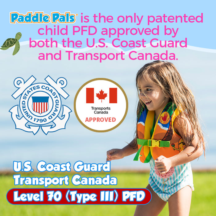Body Glove Kids' Paddle Pals Splash USCG PFD Swim Vest  for Pool, Beach, Lake and River, Children 33-55lbs