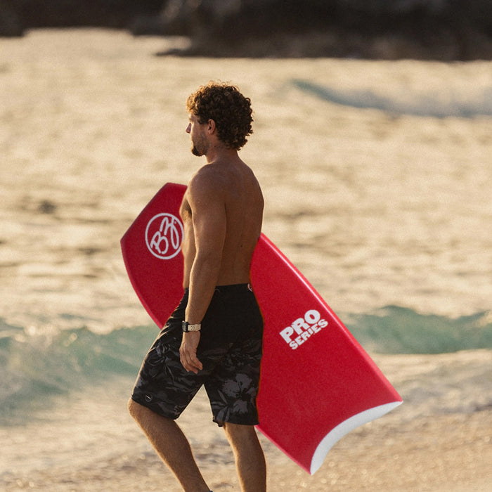BZ Pro 40" Bodyboard, Crescent Tail Body Board with Zero-G Polypro Core 8LB H-Cell Deck Surlyn Slick Tru-Flex Mesh for Beach Surfing