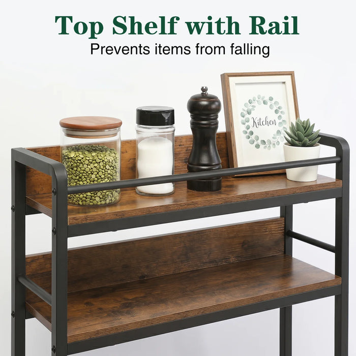 Kitchen Bakers Rack with Reversible Power Outlet, Microwave Stand