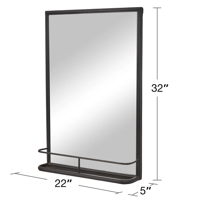 Bathroom Vanity Mirror Metal Rectangle Mirror with Shelves