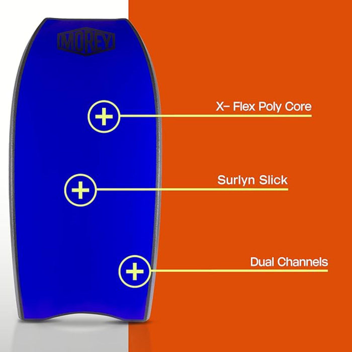 Morey Pro Series Mach 10 | Bodyboard | X-Flex Polypro Core & Mesh | Slick Bulbs & Crescent Tail