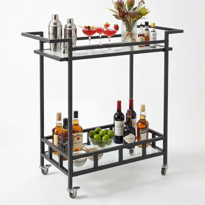 Metal Bar Cart, 31.25'' H X 30.5'' W X 14'' D