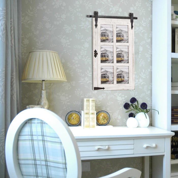 Jax Distressed White Solid Wood Picture Frame with Mat