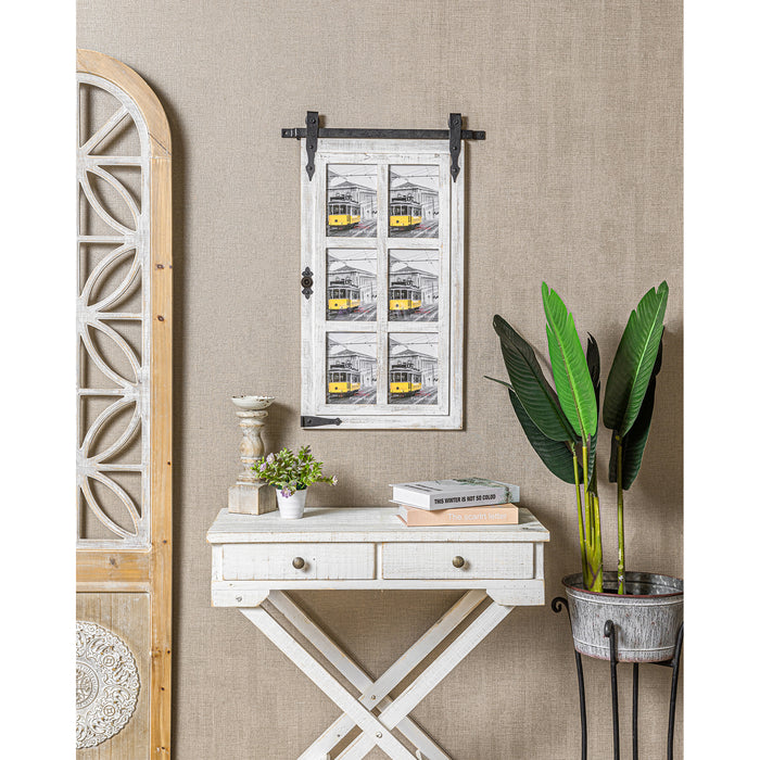 Jax Distressed White Solid Wood Picture Frame with Mat