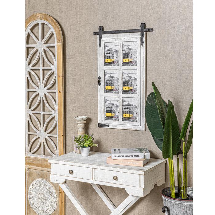 Jax Distressed White Solid Wood Picture Frame with Mat