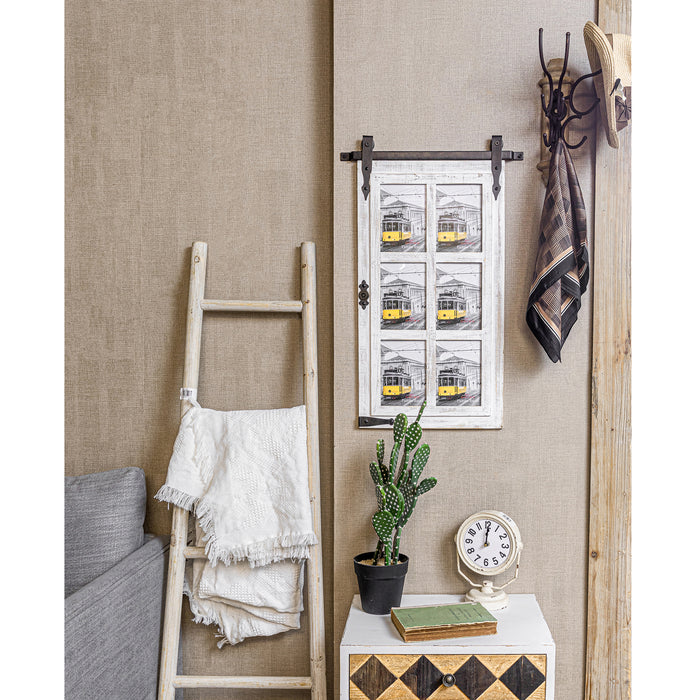 Jax Distressed White Solid Wood Picture Frame with Mat