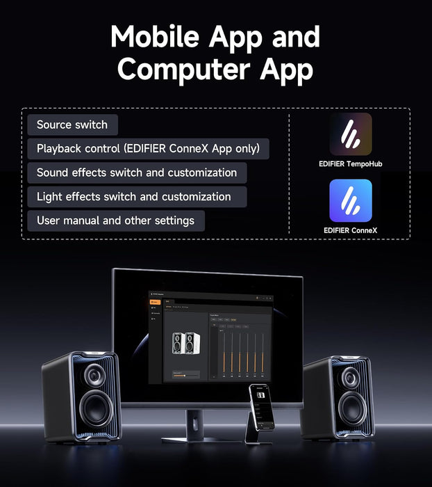 Edifier QR30 RGB Light Desktop Computer Gaming Speakers, 30W RMS