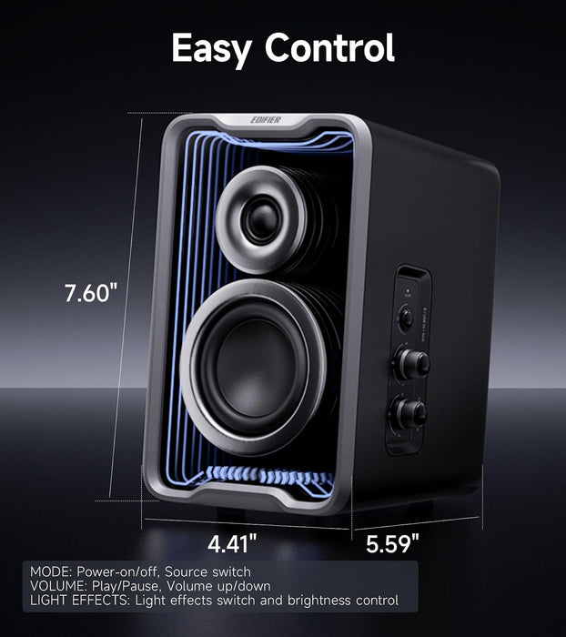 Edifier QR30 RGB Light Desktop Computer Gaming Speakers, 30W RMS