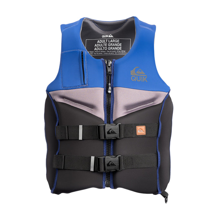 QUIKSILVER Men's Life Vest, USCG and Transport Canada Approved PFD, Evoprene Everyday Life Jacket, Personal Flotation Device Level 70 Buoyancy Aid for Boating Kayaking Rafting Surfing