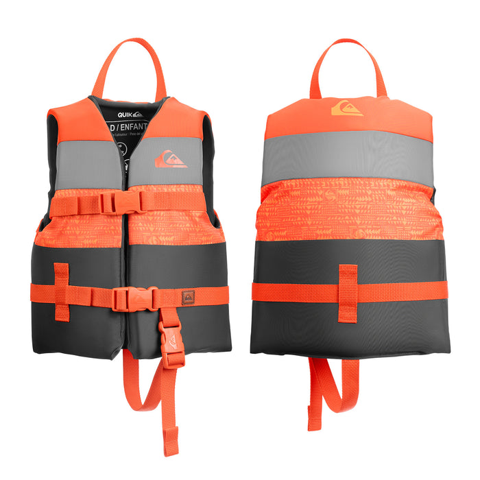 QUIKSILVER USCG Approved Life Vest for Children, Lightweight EPE Foam & Durable Quick-Release Buckles, Leg Strap and grab handle for security, Fishing & Boating