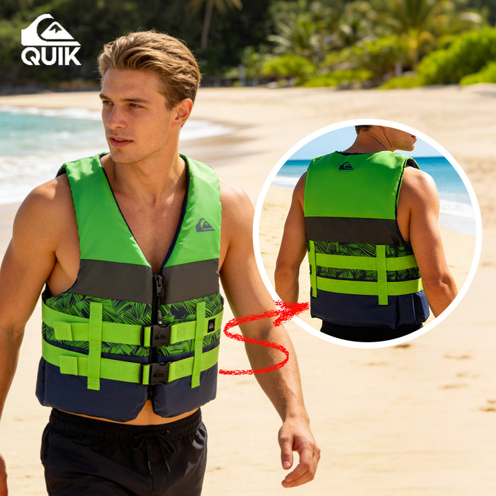QUIKSILVER USCG Approved Adult Life Jacket, Lightweight EPE Foam and Quick-Release Buckles for Fishing Boating Kayaking