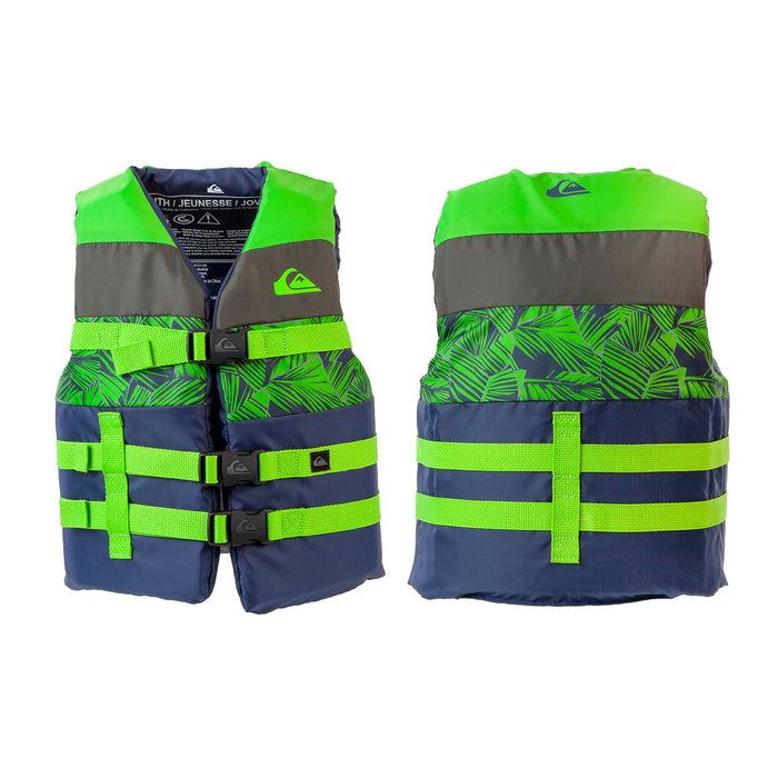 QUIKSILVER USCG Approved Teen Life Vest PFD, Light-Weight EPE Foam, Three Belts with Quick-Release Buckles for Fishing, Boating & Kayaking