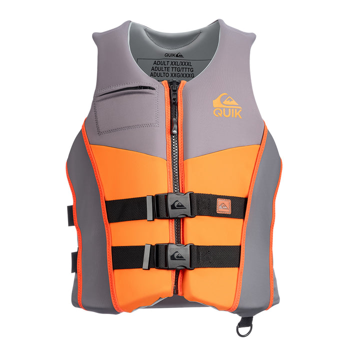 QUIKSILVER Men's Life Vest, USCG and Transport Canada Approved Life Jacket, Evoprene PFD, Personal Flotation Device Level 70 Buoyancy Aid for Boating Fishing Kayaking Water Sports