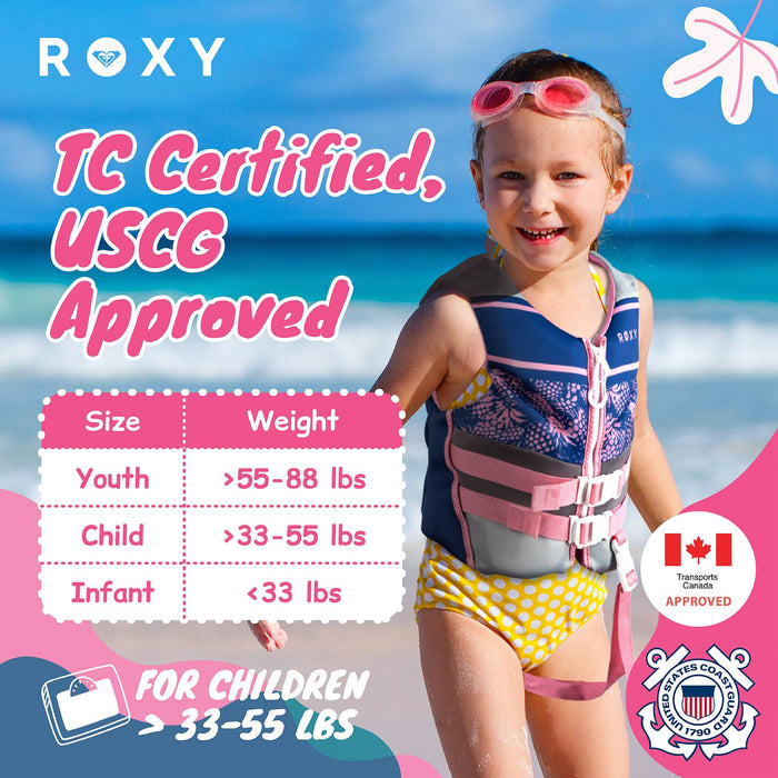 ROXY CGA Vest PFD for Children 33-55lbs, Boating, Kayaking & Fishing