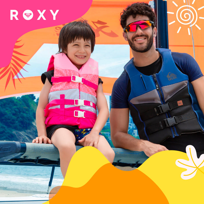 ROXY USCG Approved Teen & Youth Life Vest PFD, Light-Weight EPE Foam and Drain Holes, Three Belts with Quick-Release Buckles for Fishing, Boating & Kayaking