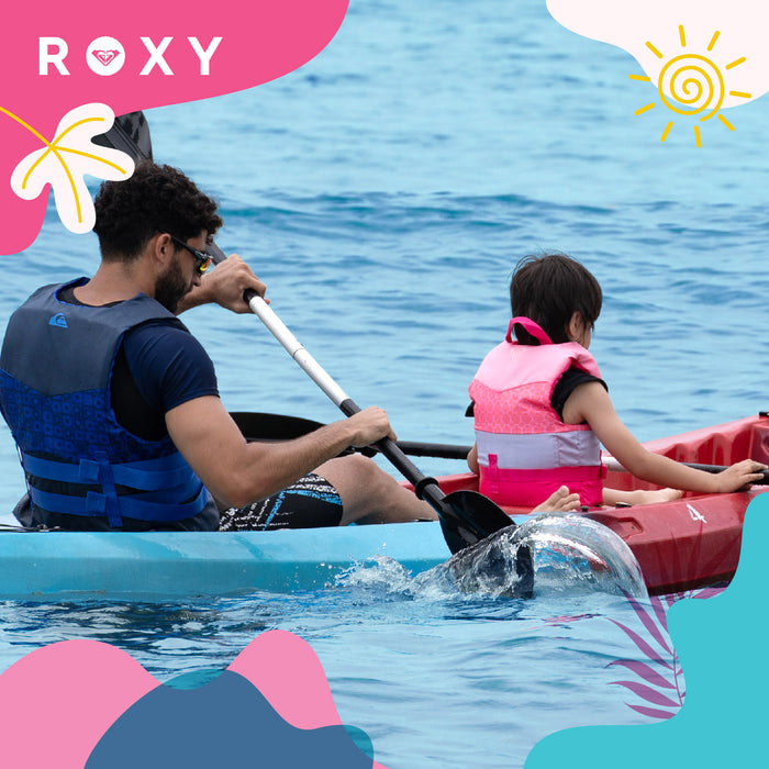 ROXY Kids Life Vest USCG Approved with Quick-Release Buckles & Leg Strap, Lightweight EPE Foam for Boating, Fishing & Kayaking